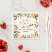 柑橘類、オレンジ+花の小さなかわいこちゃん赤ちゃんシャワー スタンダードカクテルナプキン (インサイチュ)