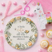 柑橘類、オレンジ+花の小さなかわいこちゃん赤ちゃんシャワー ペーパープレート (パーティー)