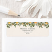 柑橘類、オレンジ+花の小さなかわいこちゃん赤ちゃんシャワー ラベル (インサイチュ)