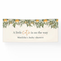 柑橘類、オレンジ+花の小さなかわいこちゃん赤ちゃんシャワー