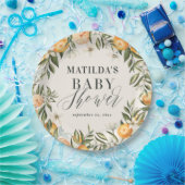 柑橘類、オレンジ+花の赤ちゃんシャワーパーティーの装飾 ペーパープレート (パーティー)