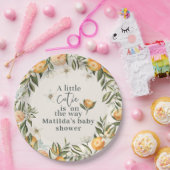 柑橘類，オレンジ+花の赤ちゃんシャワーパーティーデコールp ペーパープレート (パーティー)