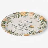 柑橘類，オレンジ+花の赤ちゃんシャワーパーティーデコールp ペーパープレート (アングル)