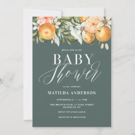 柑橘類、オレンジ+花の赤ちゃんシャワー