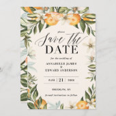 柑橘類、オレンジ+花嫁結婚式は日付を保存 (正面/裏面)