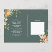 柑橘類,オレンジ+花《キリスト教》洗礼式や命名式バプテスマ インビテーションポストカード (裏面)