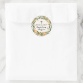 柑橘類，オレンジ+花《キリスト教》洗礼式や命名式バプテスマ ラウンドシール (バッグ)