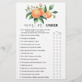 柑橘類 – オーバーまたはブライダルシャワーゲーム (正面)