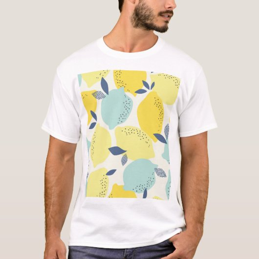 柑橘類、シ鮮やかームレスパターン。 Tシャツ (正面)