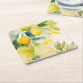 柑橘類 スクエアペーパーコースター (アングル)