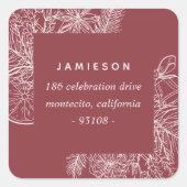 柑橘類&スパイス |休日の差出人住所 スクエアシール (正面)