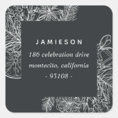 柑橘類&スパイス |休日の差出人住所 スクエアシール (正面)