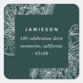 柑橘類&スパイス |休日の差出人住所 スクエアシール (正面)