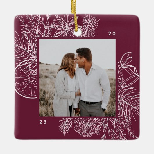 柑橘類&スパイス |写真エレガント セラミックオーナメント (正面)