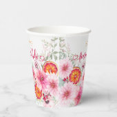 柑橘類&ピンクの花スペインの赤ちゃんシャワー 紙コップ (右)