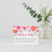 柑橘類&ピンク花赤ちゃんシャワーブックベビー エンクロージャーカード (スタンド正面)