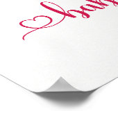 柑橘類&ピンク花赤ちゃんシャワー歓迎サイン ポスター (角)