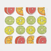 柑橘類 フリースブランケット (正面(横))