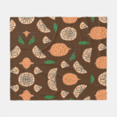 柑橘類 フリースブランケット (正面(横))