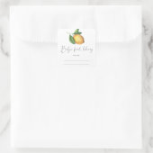 柑橘類 – ベビーシャワー蔵書票、ベビー用の本 スクエアシール (バッグ)