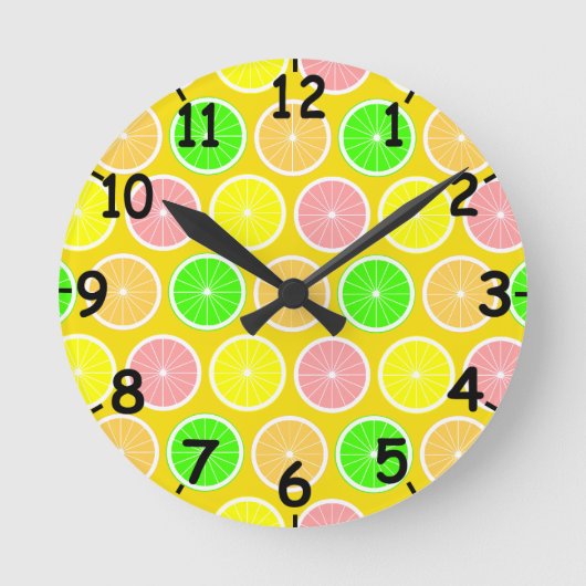 柑橘類 ラウンド壁時計 (正面)