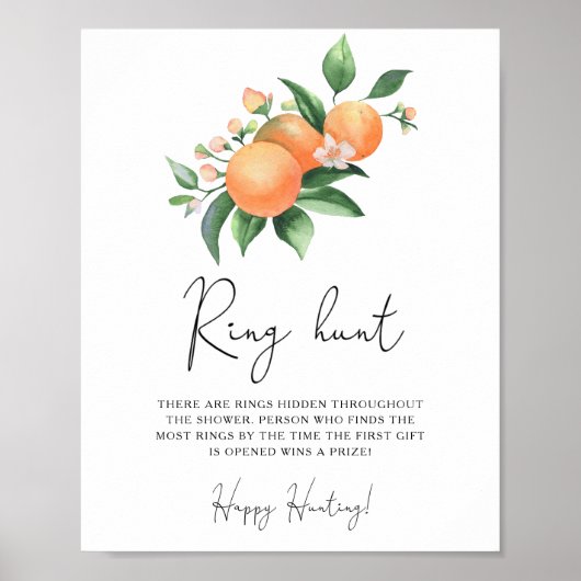 柑橘類 – リングや輪狩りブライダルシャワーゲーム ポスター (正面)