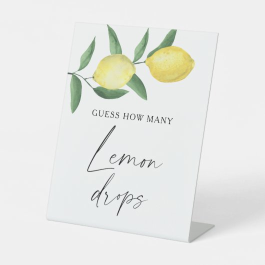 柑橘類 – レモンのドロップ数を推測 台座サイン (正面)