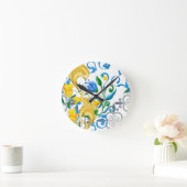 柑橘類、レモン地中海の類     ラウンド壁時計 (ホーム)