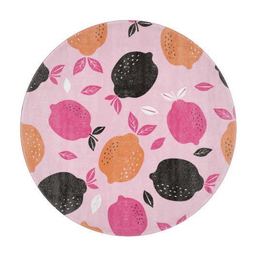 柑橘類、ヴィンテージ繊維模様。 カッティングボード (正面)