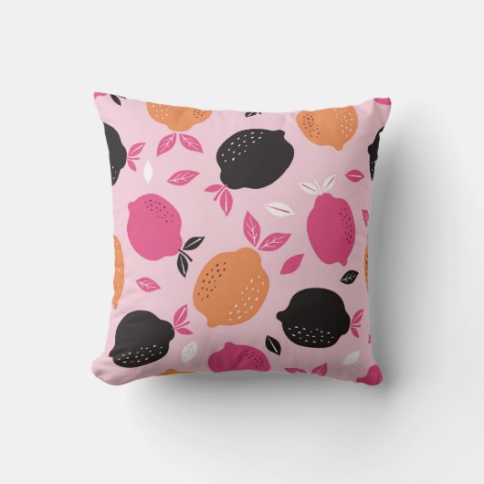 柑橘類、ヴィンテージ繊維模様。 クッション (正面)