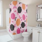 柑橘類、ヴィンテージ繊維模様。 シャワーカーテン (インサイチュ)