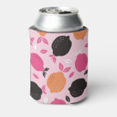 柑橘類、ヴィンテージ繊維模様。 缶クーラー (缶裏面)