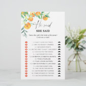 柑橘類 – 彼は彼女はブライダルシャワーゲームと言った (スタンド正面)