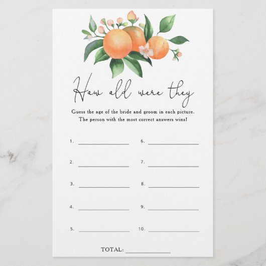 柑橘類 – 彼らは何歳だったブライダルゲーム (正面)