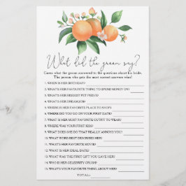 柑橘類 – 新郎は何と言ったブライダルゲーム