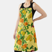 柑橘類、梨、さくらんぼ：水彩プリント。 エプロン (インサイチュ)