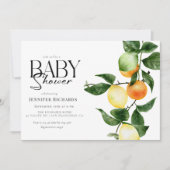 柑橘類 |水彩赤ちゃんシャワー 招待状 (正面)