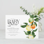 柑橘類 |水彩赤ちゃんシャワー 招待状 (スタンド正面)