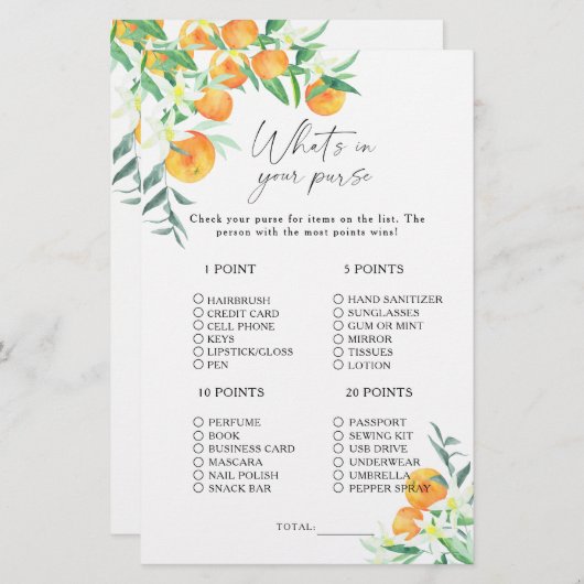 柑橘類 – 財布ゲームの内容 (正面/裏面)