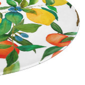 柑橘類、鮮やか水彩模様。 カッティングボード (角)