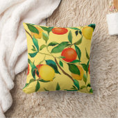 柑橘類、鮮やか水彩模様。 クッション (ブランケット)