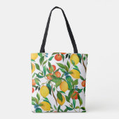 柑橘類、鮮やか水彩模様。 トートバッグ (裏面)