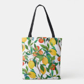 柑橘類、鮮やか水彩模様。 トートバッグ (裏面)