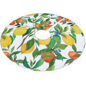 柑橘類、鮮やか水彩模様。 ブラッシュドポリエステルツリースカート (アングル)