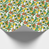 柑橘類、鮮やか水彩模様。 ラッピングペーパー (角)