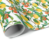 柑橘類、鮮やか水彩模様。 ラッピングペーパー (ロールコーナー)