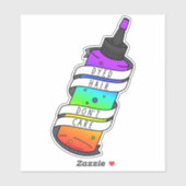 染めヘアレインボーボトルおもしろい漫画 シール (シート)