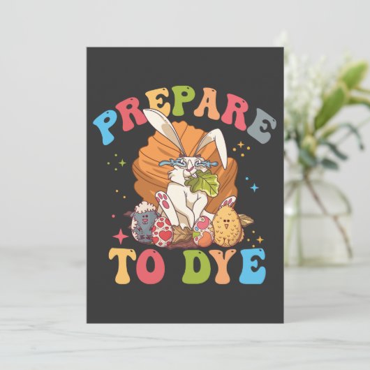 染め卵の狩りイースターの日曜日の贈り物を染める準備 招待状 (スタンド正面)