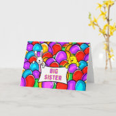 染め卵バニーシックとイースタービッグシスター カード (黄色い花)