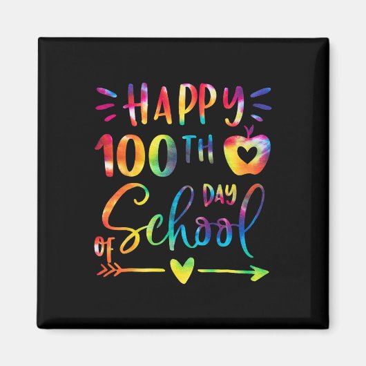 染幸せ100日目の学校先生学生紀 マグネット (正面)